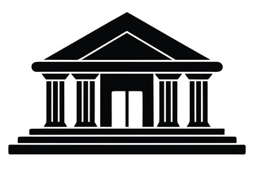 bank building vector icon silhouette