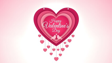 A romantic pink Valentine heart illustration features a decorative pattern of hearts on a soft background, creating a happy greeting card design and a symbolic vector for a wedding celebration