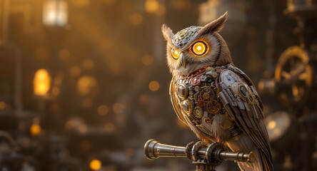The Mechanical Sage &ndash; Steampunk Owl of Brass and Clockwork