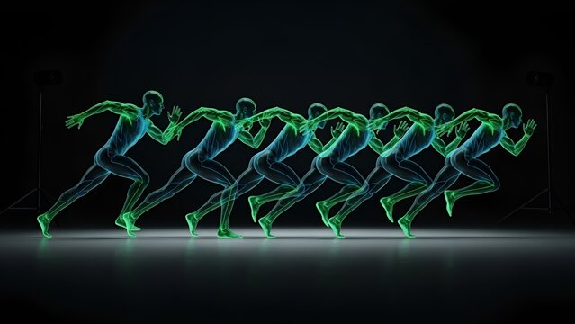 Abstract Human Motion Light Trails - Powered by Adobe