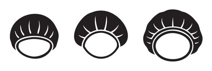 Disposable hair caps icons representing essential protective headwear for maintaining hygiene and safety standards in professional settings.