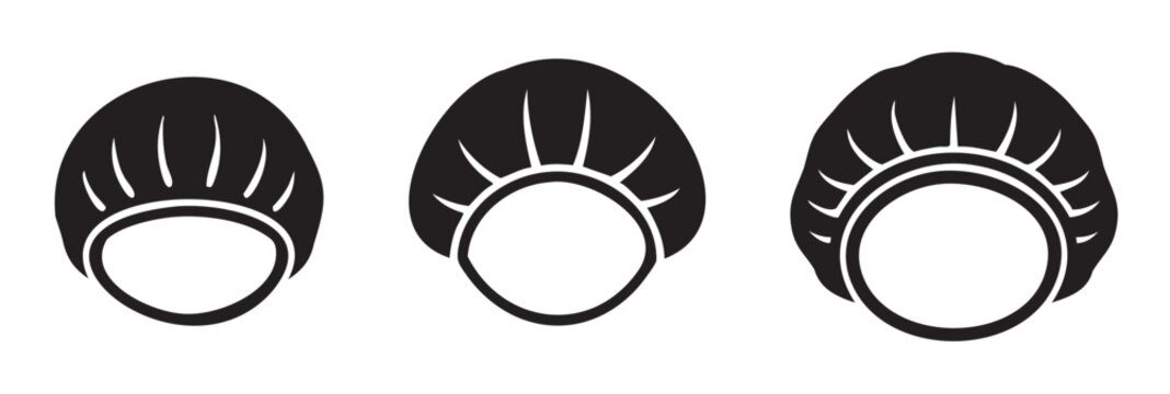 Disposable hair caps icons representing essential protective headwear for maintaining hygiene and safety standards in professional settings.