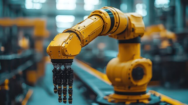 In the heart of an industrial factory, robotic arms, with their metallic fingers, meticulously orchestrated the production process, their movements guided by intricate algorithms 