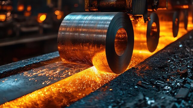 Rows of gleaming, galvanized steel, meticulously aligned on the conveyor belt of a factory, cast an industrial light that highlighted their metallic textures, hinting at the manufacturing process 