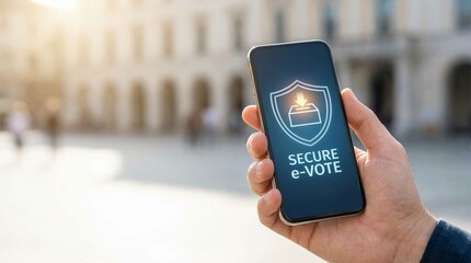 E-government initiative online voting service for citizen access urban area digital interaction bright environment engaging concept