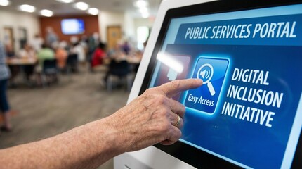E-government initiatives enhance citizen access to online services at public service portals in community centers promoting digital inclusion for all