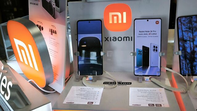  Eilat Israel December 12 2025 Xiaomi phone display brand commercial industry indoor industrial service objects complete company commercial business ltd limited store sales shop shopping centre