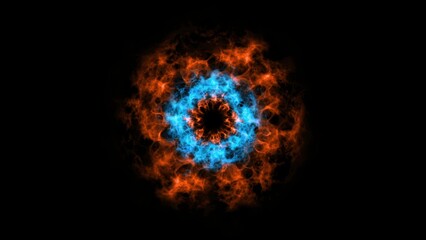 Fototapeta premium Energy burst exploding fire and plasma shockwave