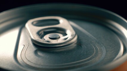 Aluminum soda can top with pull tab