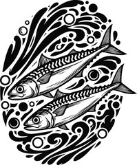 Decorative Fish Seafood Illustration Vector