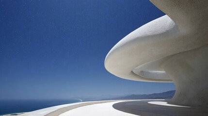 Coastal Architectural Structure Under Starry Night