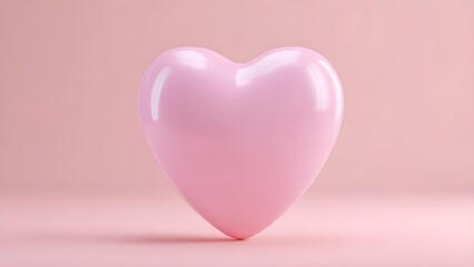 Love heart shaped 3D balloon clean background soft studio lighting valentine concept