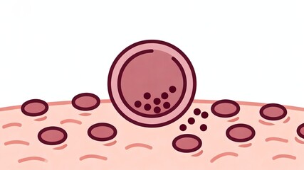 Vector basal cell carcinoma illustration showing cancer growth for skin oncology education.