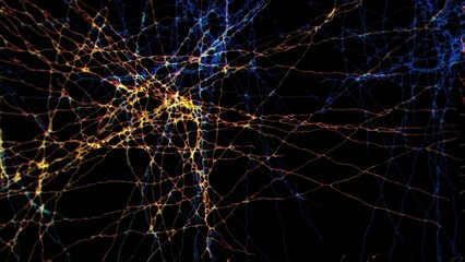 Neural network connections forming abstract brain synapses