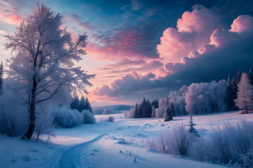 sunrise in the forest