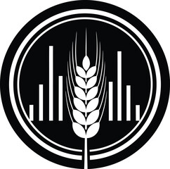 Wheat Agriculture Economy Emblem Vector Illustration