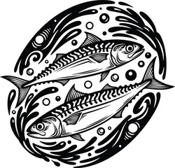 Fish Yin Yang Harmony Vector Illustration