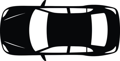 Car Top View Silhouette Vector Illustration