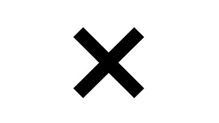 Obraz premium Cross Symbol: A simple yet powerful image of a bold, black cross set against a plain backdrop, evoking a sense of decision, choice, or perhaps elimination.