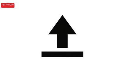 Upload Icon: A modern graphic of an upward arrow indicating the action of uploading or sending data, a simple yet universal symbol used in digital interfaces.