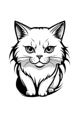 Obraz premium Cat is sitting on a white background