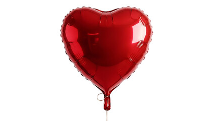 Red heart shaped balloon isolated on transparent background
