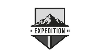 Obraz premium Mountain Expedition Emblem Logo Design.