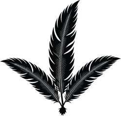 Decorative Botanical Leaf Silhouette Vector Illustration