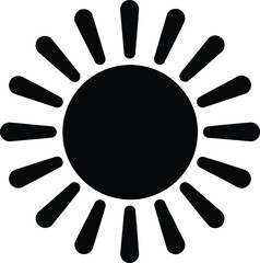 Minimal Sun Icon Black Vector Illustration