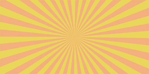 Vector retro sunburst abstract orange and yellow summer light illustration design