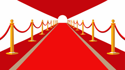 A 3d luxury velvet red carpet entrance on a white background symbolizes a VIP Hollywood gala premiere and celebrity success at a star studded movie award celebration