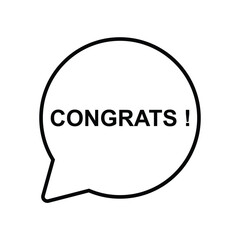 congrats text speech buuble icon vector