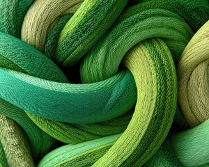 Abstract Intertwined Green Spirals
