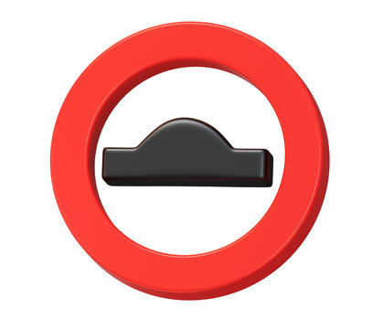 3D Traffic Sign Symbols with Speed Bump Y-Junction Parking and Direction Arrows