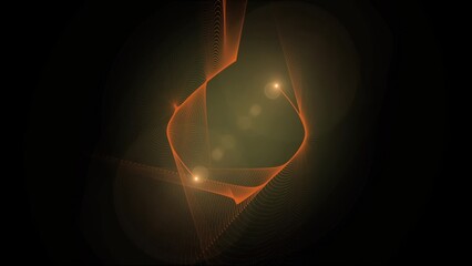 Orange fractal light lines creating abstract background