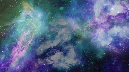 Colorful cosmic nebula creating new galaxies and stars