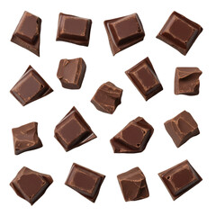 Obraz premium Scattered dark chocolate squares