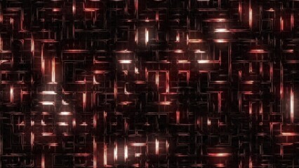 Abstract technological circuit pattern with glowing red lights