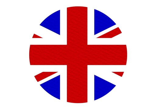 Great Britain Flag Vector Button Template Design Illustrator