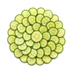 Freshly sliced cucumbers