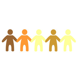 Diverse People Holding Hands Icon &ndash; Unity, Inclusion, and Community Concept