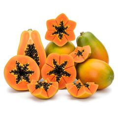 Collection of fresh papayas