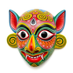 Vibrant traditional mask with intricate design