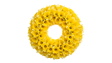 Yellow sunflower petal number zero isolated on transparent background