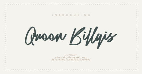 Script luxury wedding alphabet letters font with tails. Typography elegant classic serif fonts and number decorative vintage retro concept for logo branding. vector illustration