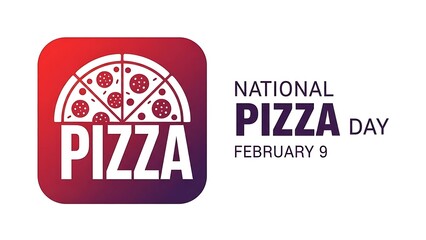 National Pizza Day celebration on February 9 with delicious pizza , on white background