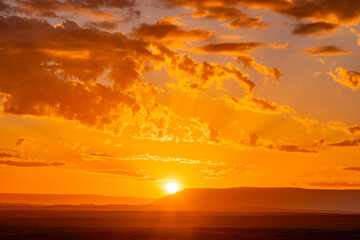 Fototapeta premium View of sunrise desert landscape in the Karoo