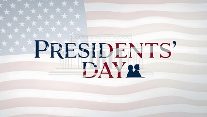 Presidents day celebration with patriotic american flag background