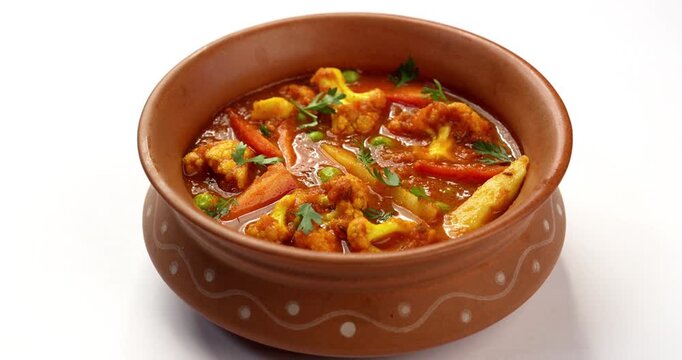 aloo gobhi Mix Vegetable greavy recipe in a bowl, Indian restaurant style veg recipe served with Chapati