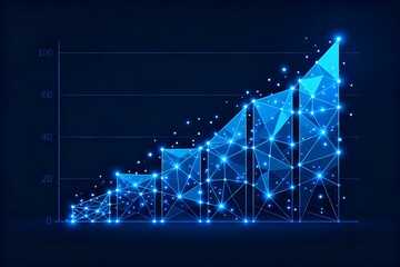 Generative AI Digital Visualization of Market Growth and Data Trends Over Time